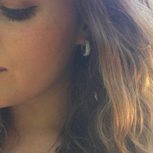 Monet Jewelry - Faux Diamond Pave Loop Earrings (pierced ears) Monet Jewelry - Faux Diamond Pave Loop Earrings (pierced ears)